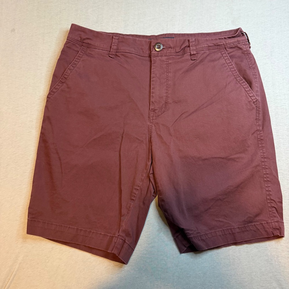 Aeropostale Mens Burgundy Maroon Chino Shorts Size 32 Cotton Stretch Casual